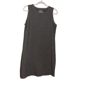 Eileen Fisher gray Sleeveless Jersey Shift Dress size Medium stretchy
